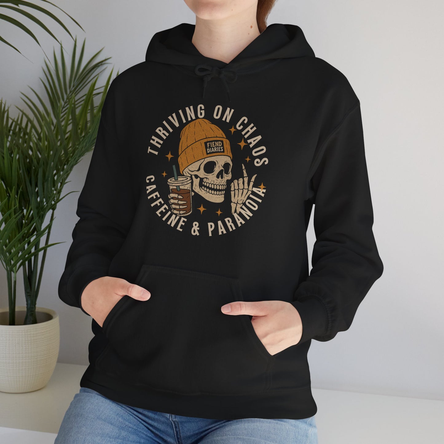 CAFFEINE CHAOS PARANOIA- FLEECE HOODIE