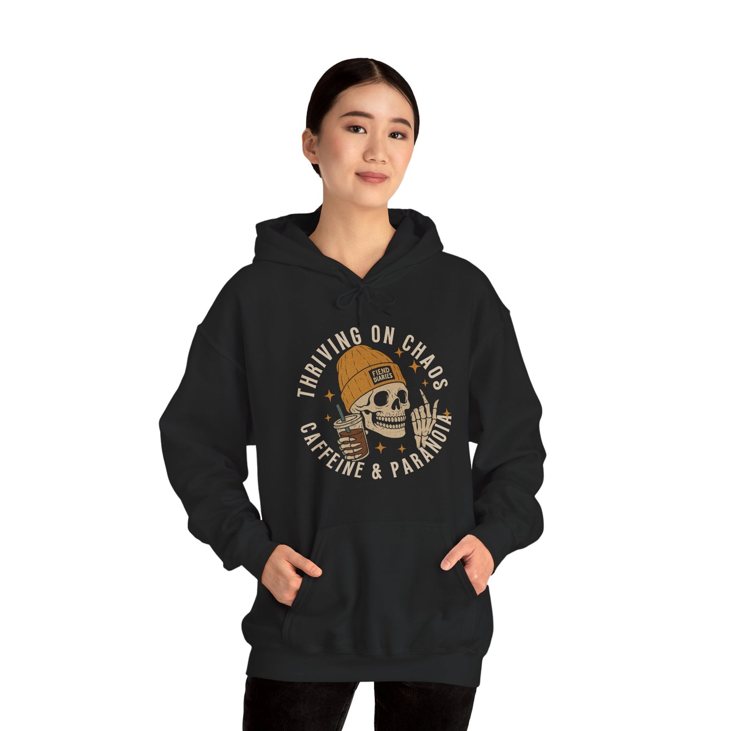 CAFFEINE CHAOS PARANOIA- FLEECE HOODIE