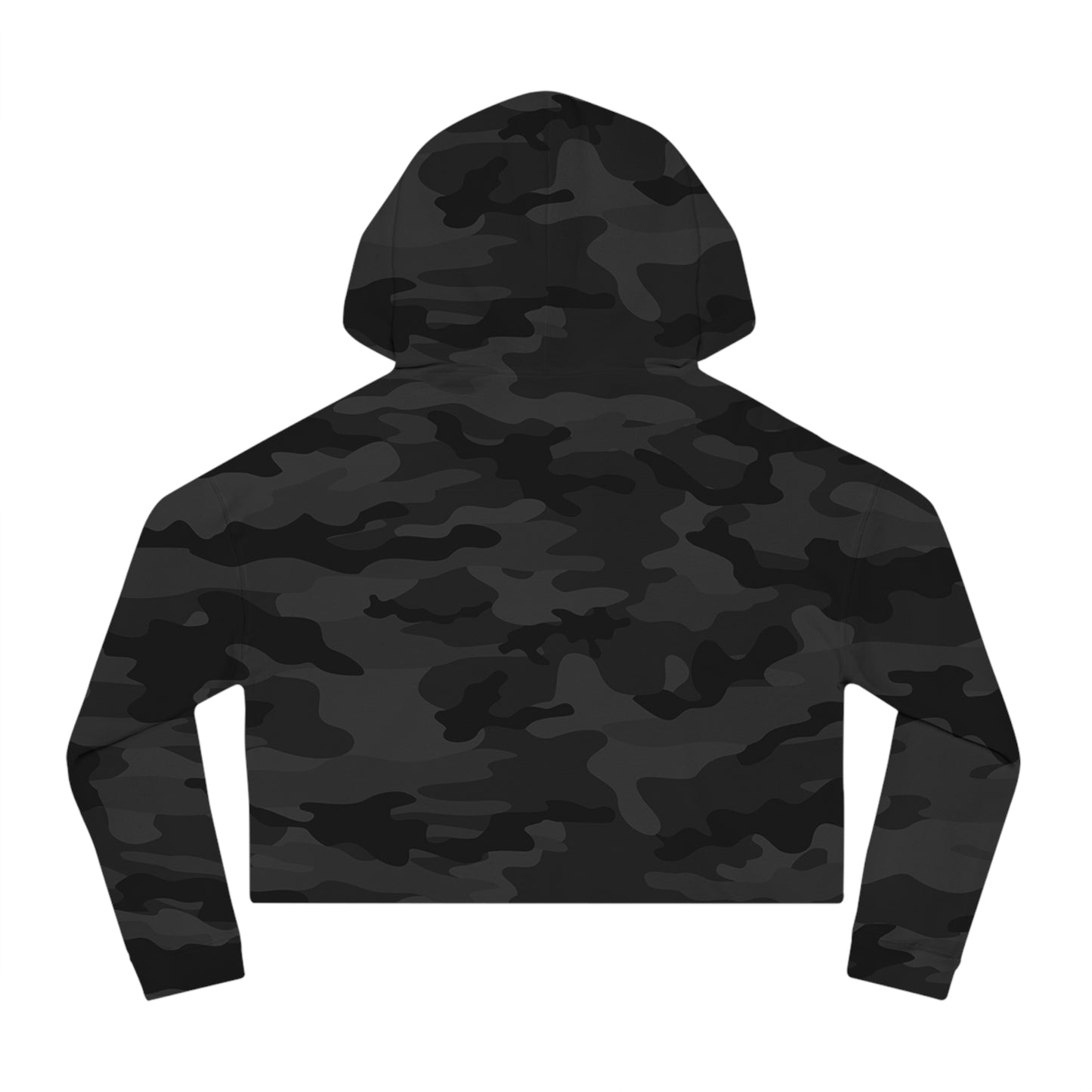 CAMO CURIOUS CAT CLUB CROP HOODIE